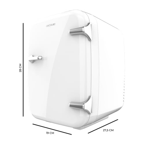 Cecotec Mini Nevera Bolero MiniCooling Río White 4L. Funcionamiento 12V-220V, Compatible coche y caravanas, Función enfriamiento y calentamiento, Rango temperatura 5-65º, Transporte fácil
