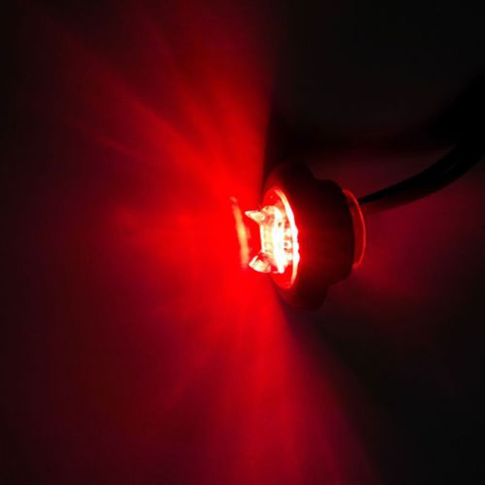 Ricoy - Luz LED redonda de 3/4 pulgadas para marcador delantero y trasero, impermeable, 12 V, para coche o camión (10 Blanco + 10 Amarillo +10 rojo)