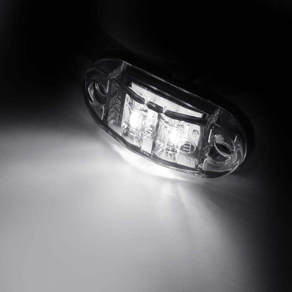 Krtopo 30X 2 Luces LED de Marcador Lateral 12 / 24V Trailer luz Lateral de Advertencia Luz Amarilla/Blanco/Rosa para Camión RV Caravan (Rosa+Amarilla+Blanco)