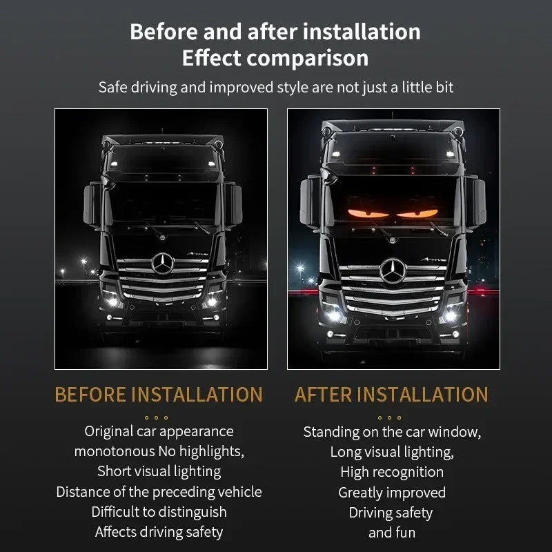 1.2-2M Devil‘s Eyes LED Panel Matrix Screen Light Remote Control Animation Display Screen Light for Car Truck Windshield
