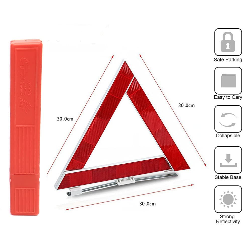 TourKing Kit de emergencia de asistencia en carretera, 9 piezas, herramienta de emergencia para coche, kit de seguridad para viajes europeos con cuerda de remolque, accesorio ideal para camiones, SUV