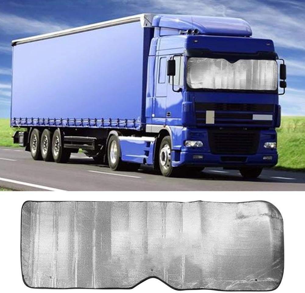 Childlike Sombrilla De Coche De Película Plegable De Aluminio Plateado De Doble Cara Protector De La Cubierta del Parabrisas Delantero Automático para Camión/Automóvil/Autobús - 220 X 70 cm
