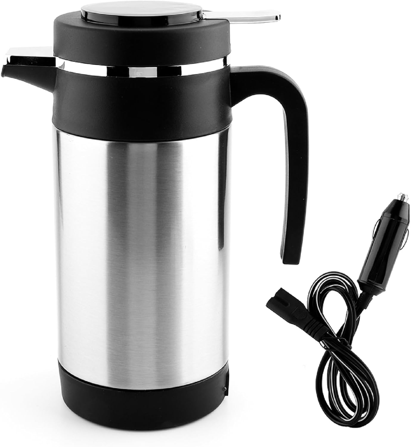 TKSE Hervidor Eléctrico, 1000ML, Hervidor Eléctrico De Acero Inoxidable Para Coche, Café, Té, Termo, Taza Calentadora De Agua, Hervidor De 12V Para Coches, Camiones, RV