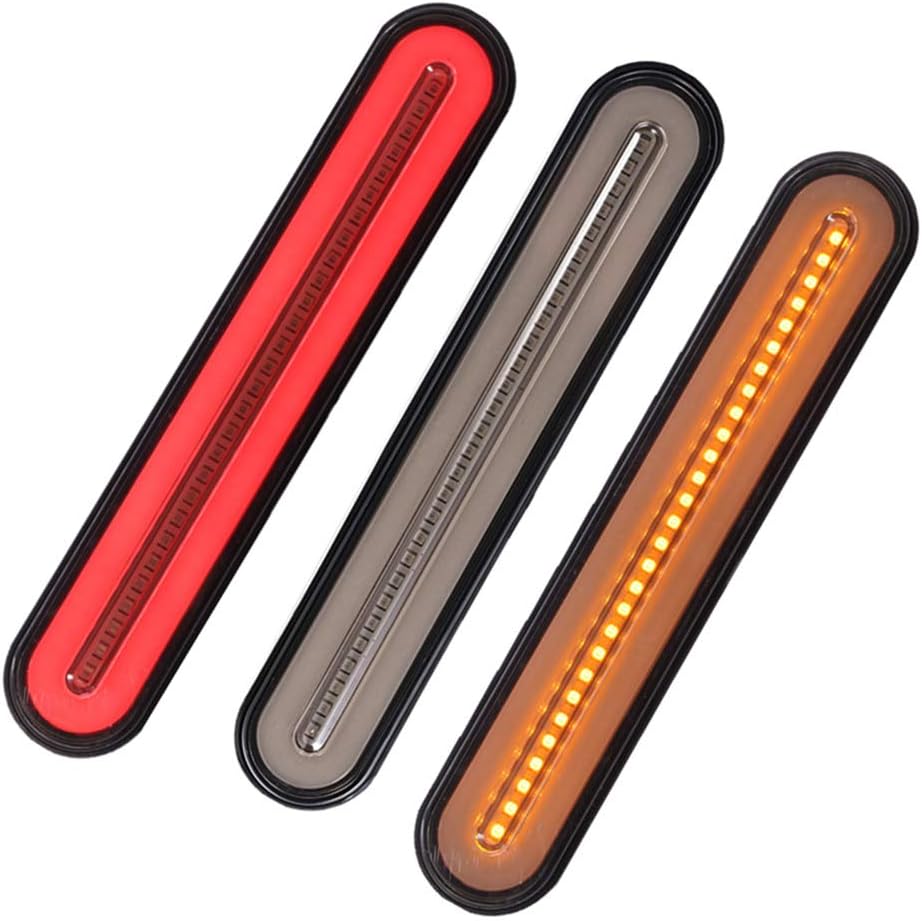 GSRECY Amarillo y rojo 100 LED Detener dinámico Fluir Señal de giro Freno Luz trasera Luz trasera Trailer Camión Camión (Paquete de 2)