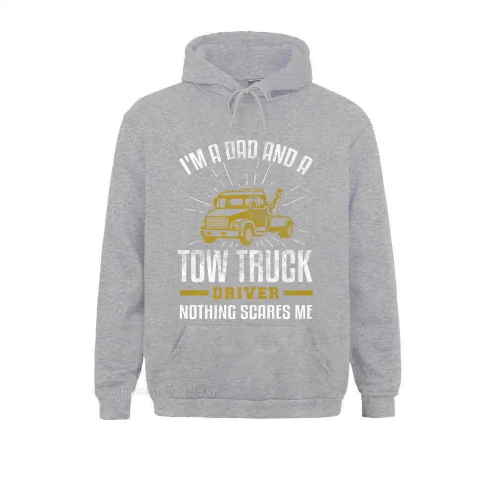 Mens Tow Truck Driver Dad Funny Tow Truck Father Premium Hooded Pullover Holiday3D Printed Hoodies Classic Hoods Mens