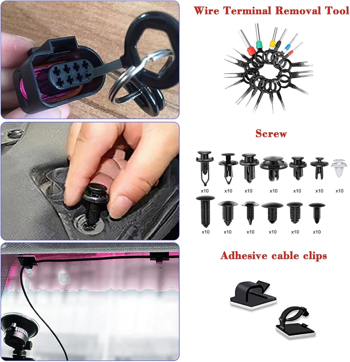TEGOVE 352 Piezas Herramientas Kit Desmontar Coche,Herramientas Desmontaje Coche,Herramientas de Palanca para Automóviles para Herramientas Desmontar Interiores Coche Radio Audio