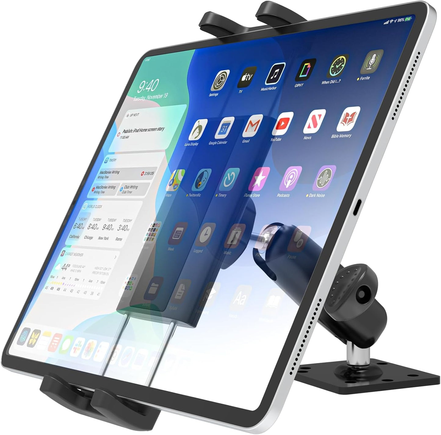 LYFPOOM Car Tablet Holder Metal Surface for iPad, Smartphone, Switch, Sumsung Tab and 4.7-11 inch Devices
