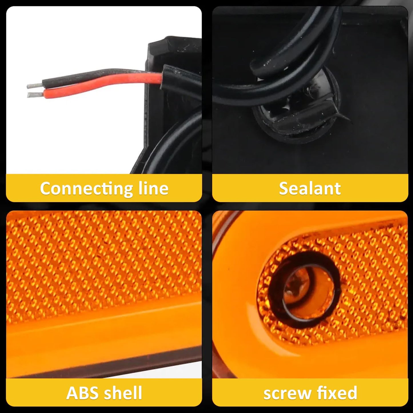10 luces LED de posición laterales con soporte, luces de 12 a 24 V para camión, remolque, RV, camión, furgoneta, caravana, luces de posición delantera y trasera