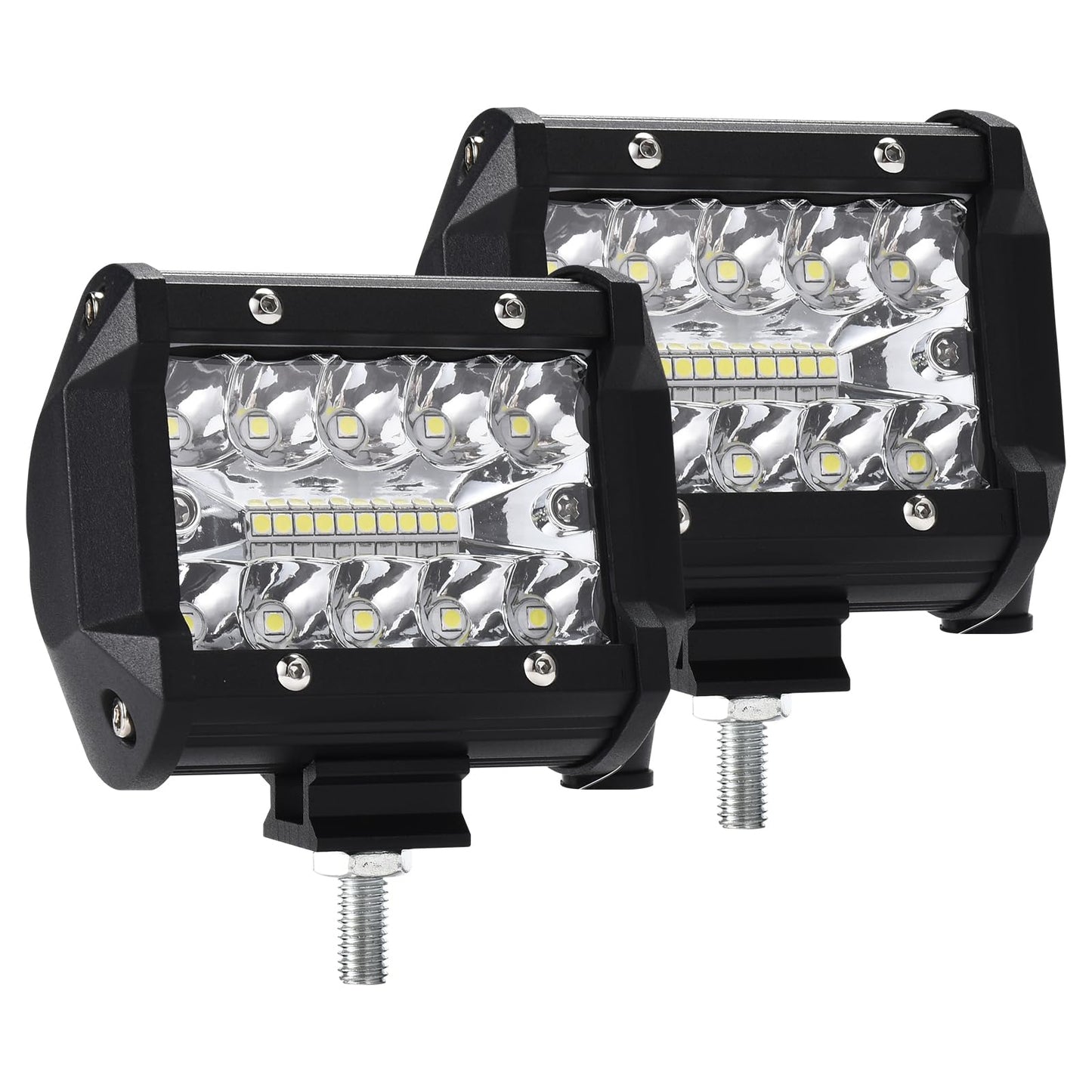 Kraumi Faro Trabajo LED de Coche 12V 7’’ 300W Faros Led 27,000LM 6000K IP67 Impermeable Off-road Foco para Moto ATV SUV Tractor Camión Barco