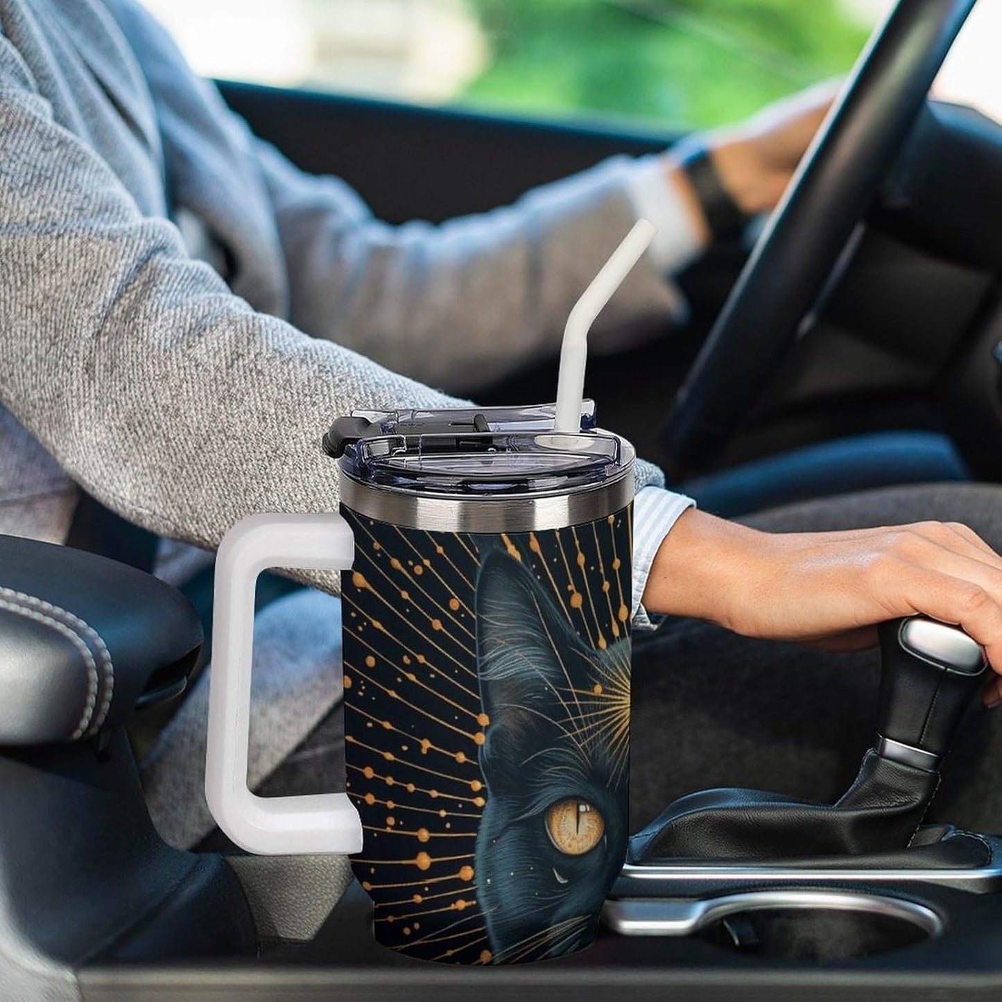 Gattino Termo De Café Para Llevar - Diseño Aislante Con Tapadera A Prueba De Fugas - Ideal Para Mantener Bebidas Calientes 40oz