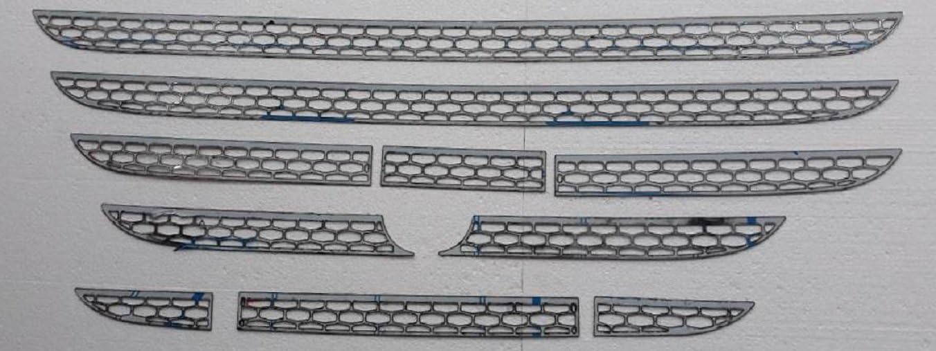Juego de 10 piezas de cubierta de parrilla frontal de acero inoxidable para camiones XF 106 Euro6, accesorio pulido con espejo