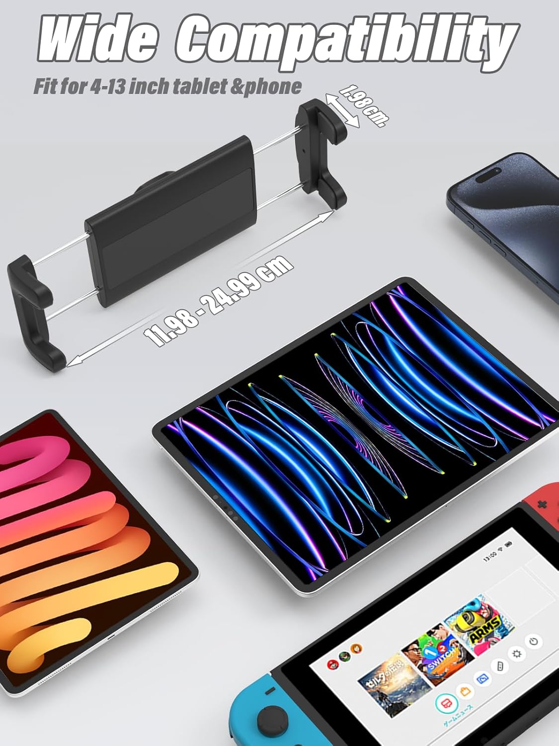 LYFPOOM Car Tablet Holder Metal Surface for iPad, Smartphone, Switch, Sumsung Tab and 4.7-11 inch Devices