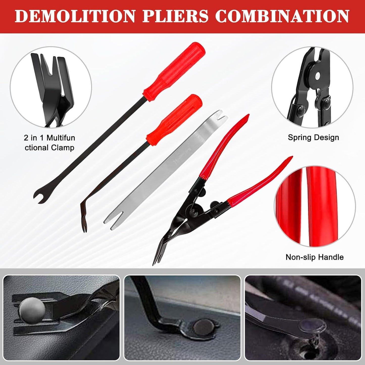 TEGOVE 352 Piezas Herramientas Kit Desmontar Coche,Herramientas Desmontaje Coche,Herramientas de Palanca para Automóviles para Herramientas Desmontar Interiores Coche Radio Audio