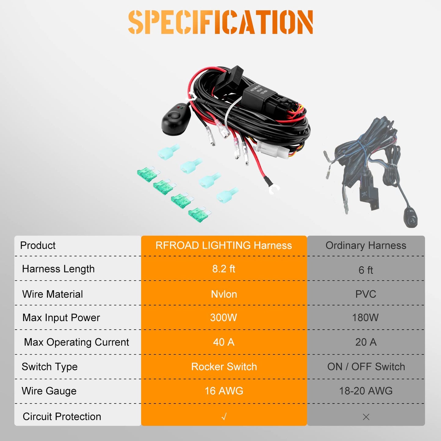 Kraumi Faro Trabajo LED de Coche 12V 7’’ 300W Faros Led 27,000LM 6000K IP67 Impermeable Off-road Foco para Moto ATV SUV Tractor Camión Barco