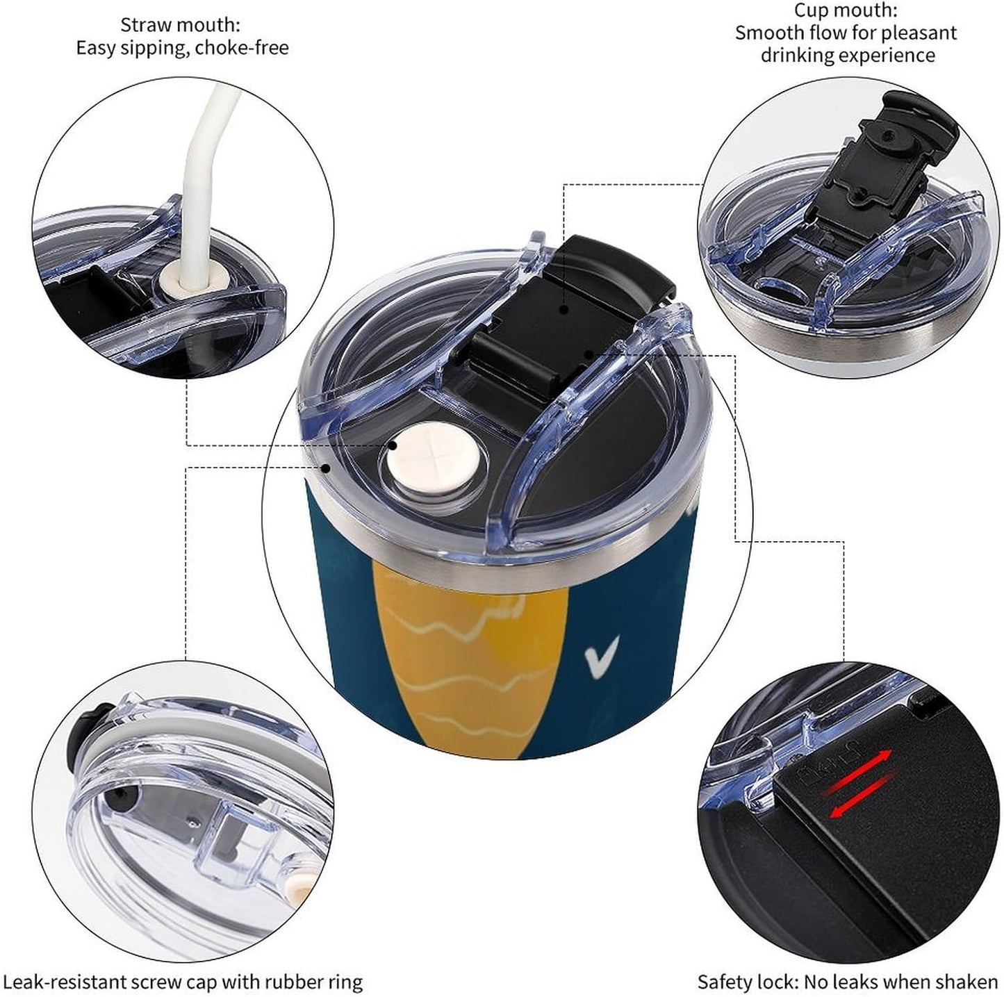 Gattino Termo De Café Para Llevar - Diseño Aislante Con Tapadera A Prueba De Fugas - Ideal Para Mantener Bebidas Calientes 40oz