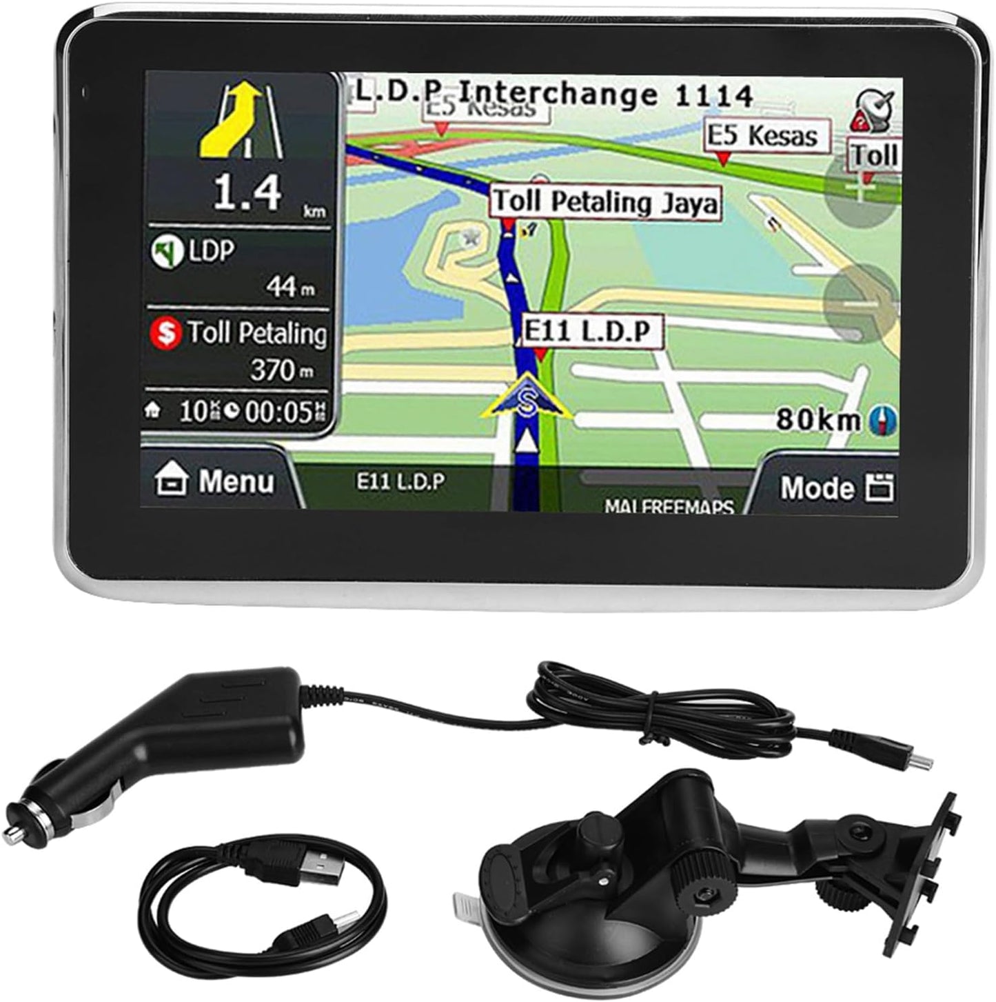 Yctze Car GPS Navigator, (Universal) Pantalla táctil de 5 pulgadas Car Navigator GPS Navigation 256MB 8GB MP3 FM (Negro)