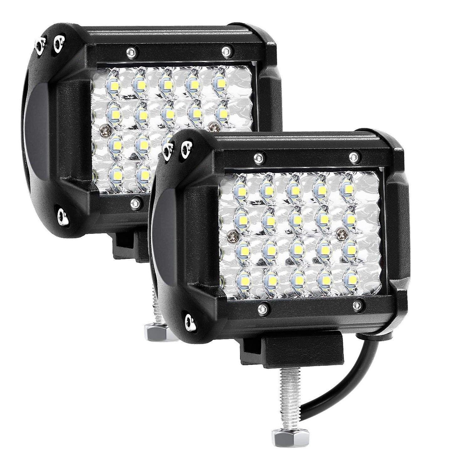 Kraumi Faro Trabajo LED de Coche 12V 7’’ 300W Faros Led 27,000LM 6000K IP67 Impermeable Off-road Foco para Moto ATV SUV Tractor Camión Barco