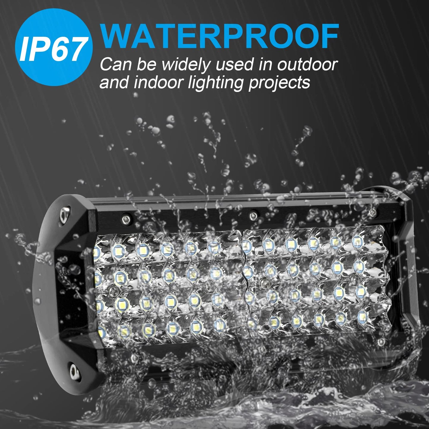 Kraumi Faro Trabajo LED de Coche 12V 7’’ 300W Faros Led 27,000LM 6000K IP67 Impermeable Off-road Foco para Moto ATV SUV Tractor Camión Barco