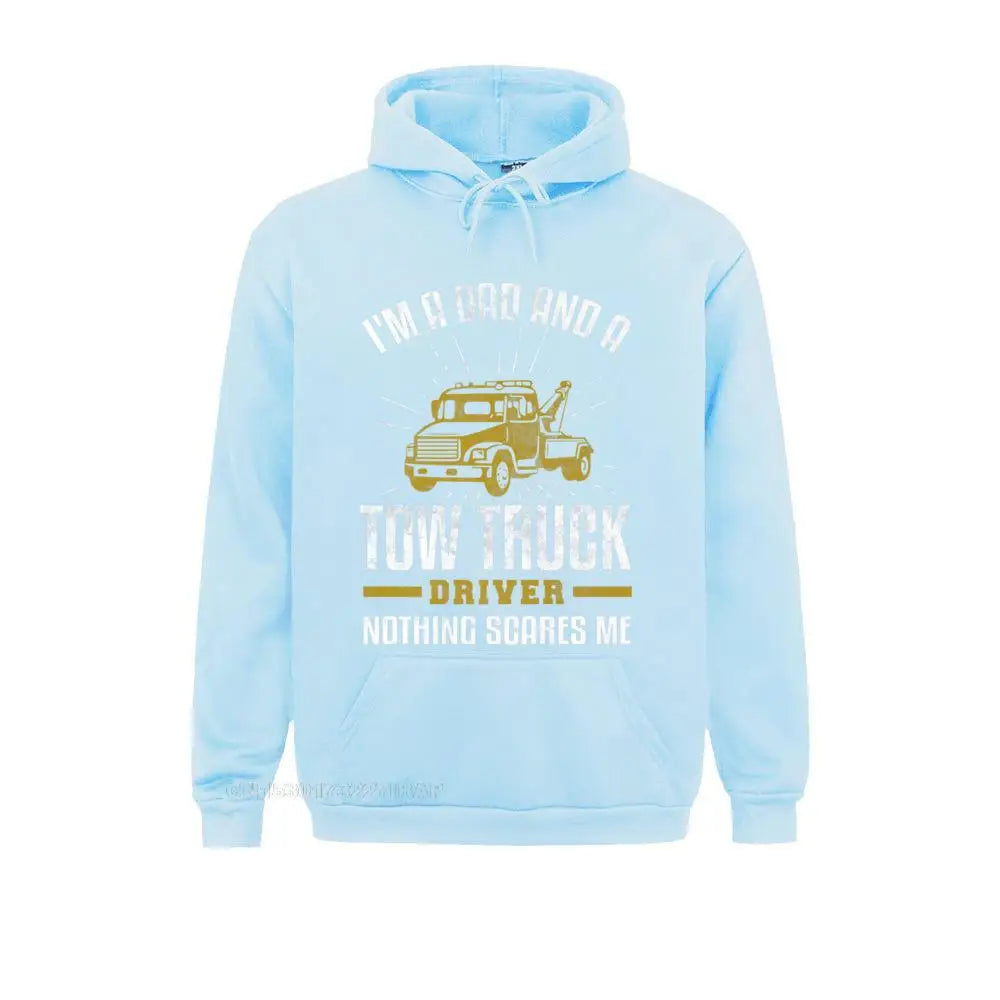 Mens Tow Truck Driver Dad Funny Tow Truck Father Premium Hooded Pullover Holiday3D Printed Hoodies Classic Hoods Mens