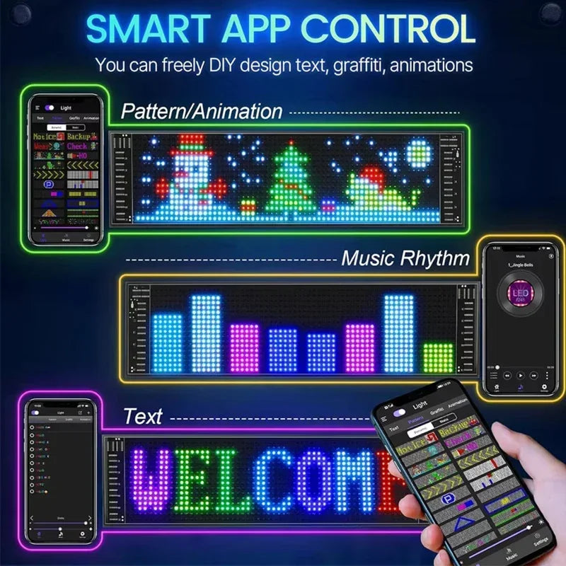 Demon Eyes Car APP LED Matrix Pixel Panel Led Eyes for Truck DIY Programmable Flexible LED Display Car Truck Accessorie