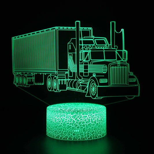 Nighdn Truck 3D Illusion LED Table Lamp 7 Colors Changing Night Light Funny Bedroom Decorations Gifts for Men Kids Boys Teens