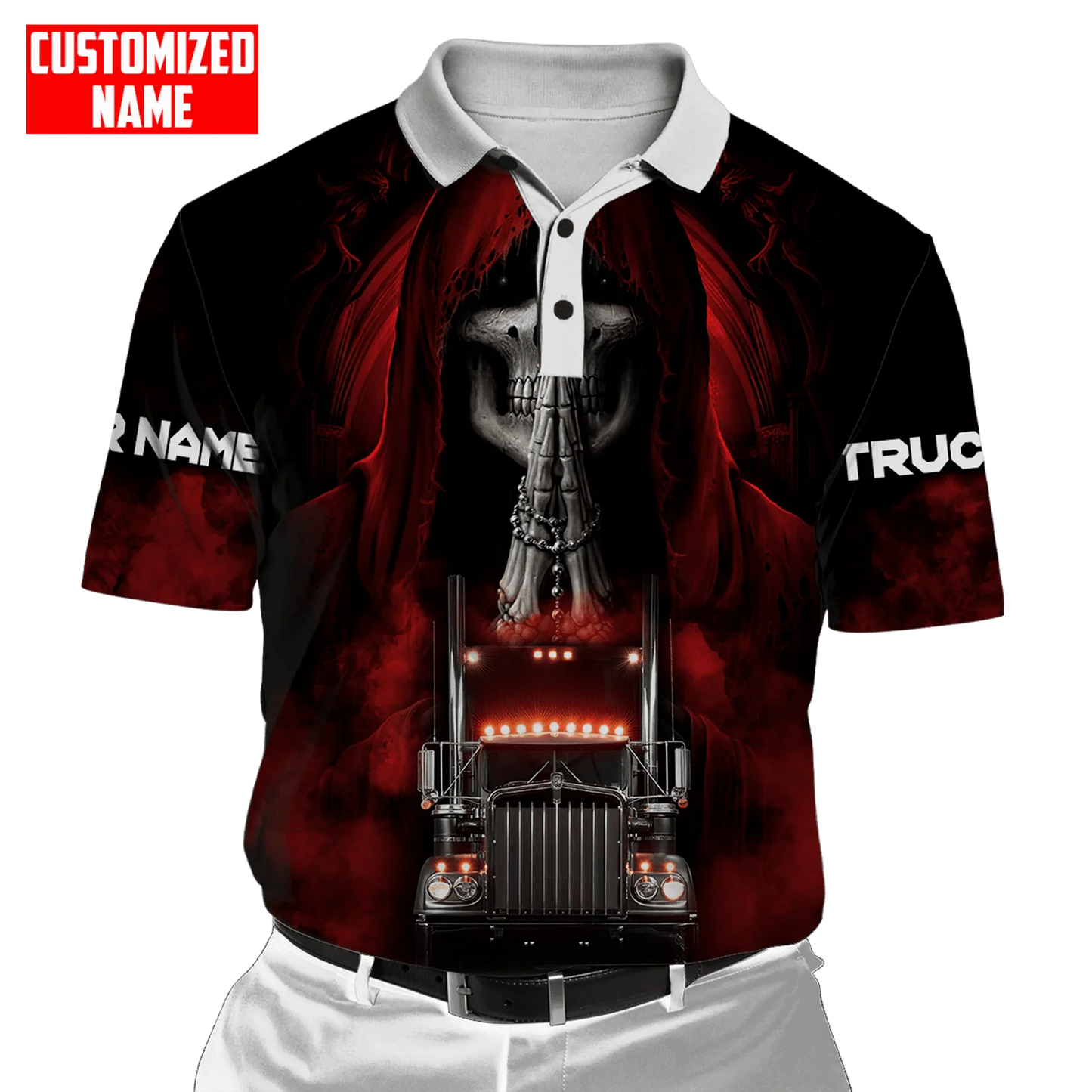 PLstarCosmos 3DPrint Truck Job Worker Polo Shirt Custom Name Team Funny Summer Harajuku Sleeveless Tees Fitness Unisex Style-1