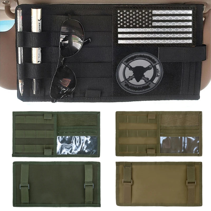 Tactical Army Hunting Universal Car Auto Visor Organizer Holder Case for Car Accessories Sun Visor Molle Organizador Bag Pouch