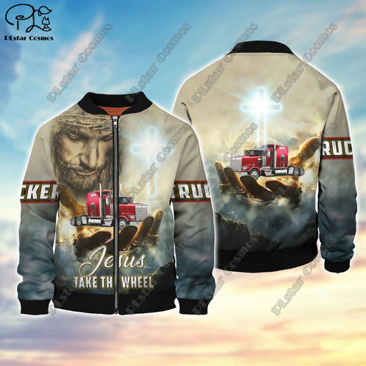 3D printing new car series truck school bus tractor art unisex clothing fun casual hoodie/sweatshirt/zipper/jacket/T-shirt Q-6