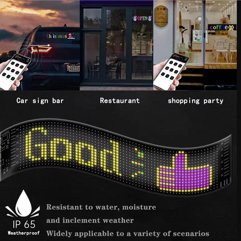 Demon Eyes Car APP LED Matrix Pixel Panel Led Eyes for Truck DIY Programmable Flexible LED Display Car Truck Accessorie