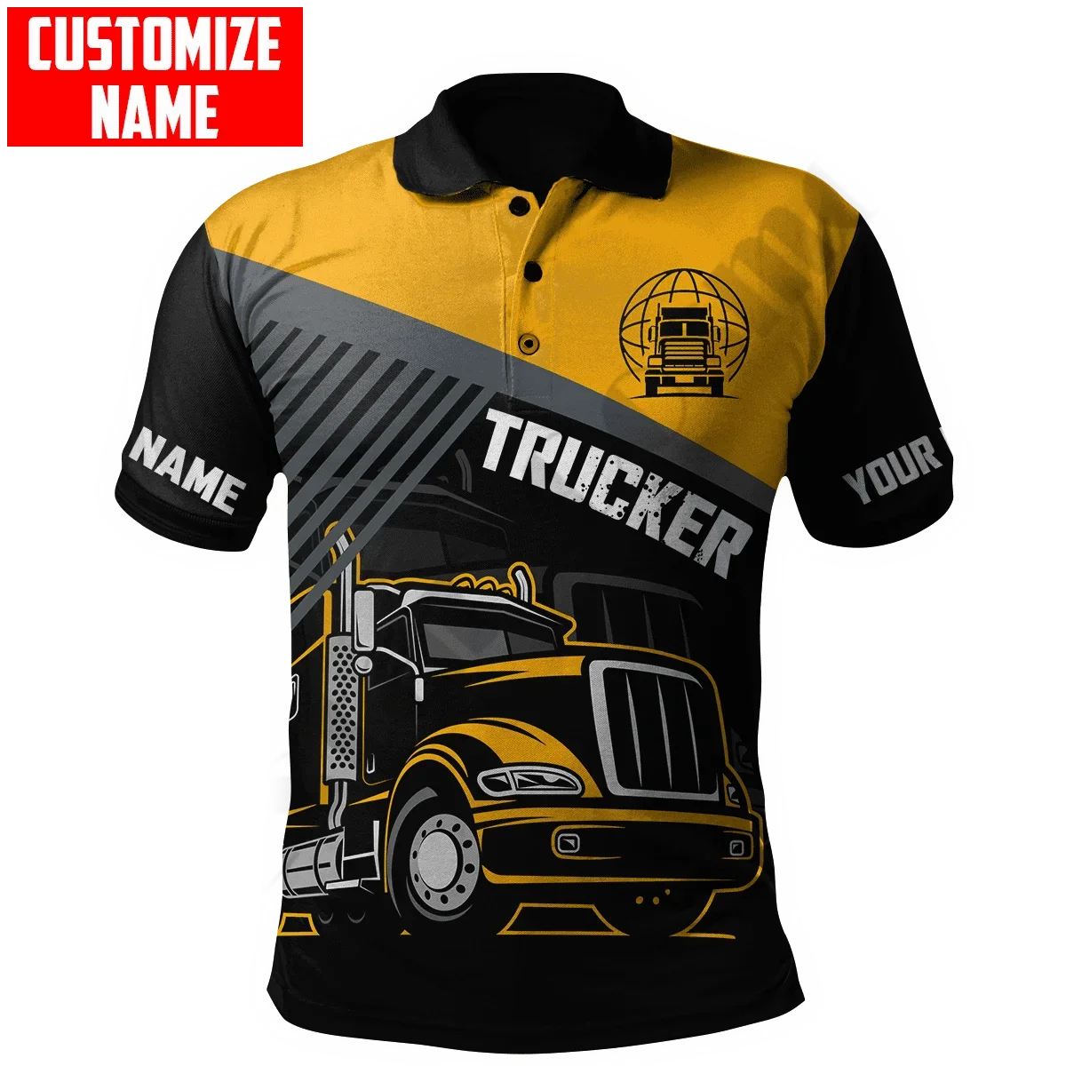 PLstarCosmos 3DPrint Truck Job Worker Polo Shirt Custom Name Team Funny Summer Harajuku Sleeveless Tees Fitness Unisex Style-1