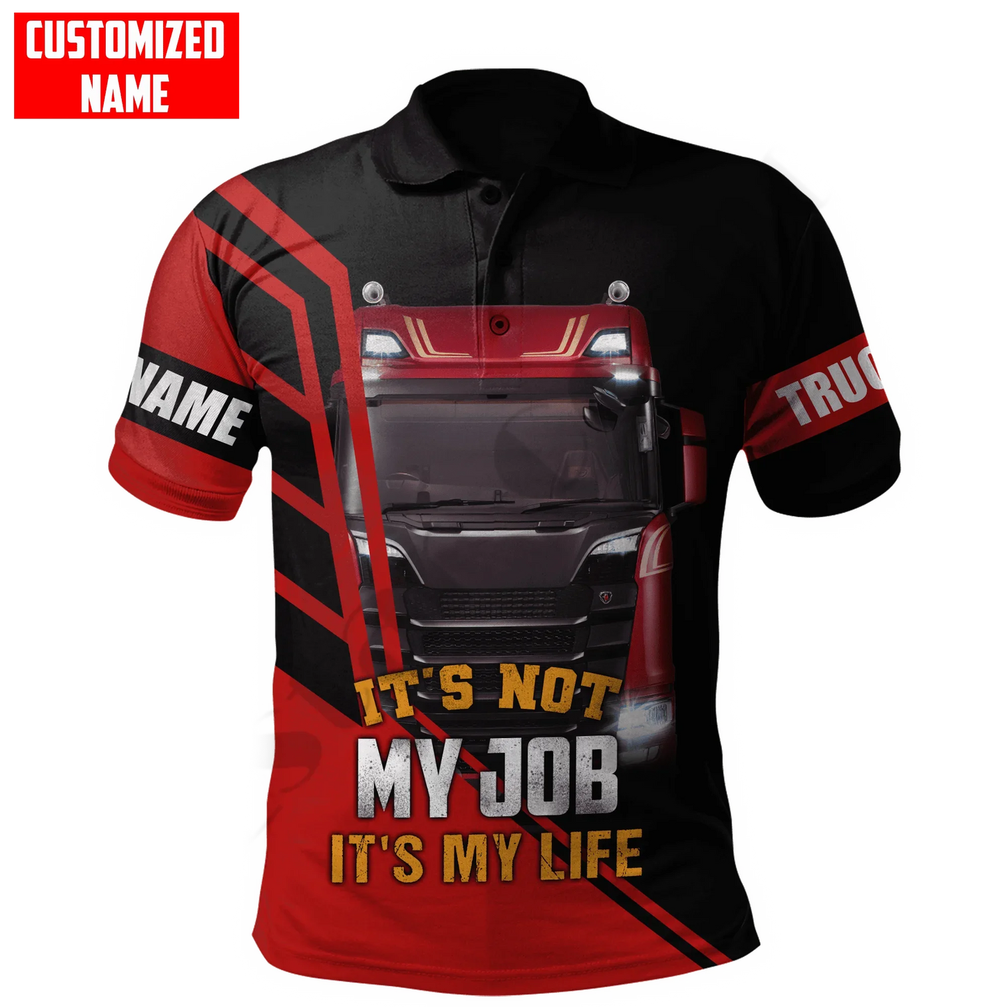 PLstarCosmos 3DPrint Truck Job Worker Polo Shirt Custom Name Team Funny Summer Harajuku Sleeveless Tees Fitness Unisex Style-1