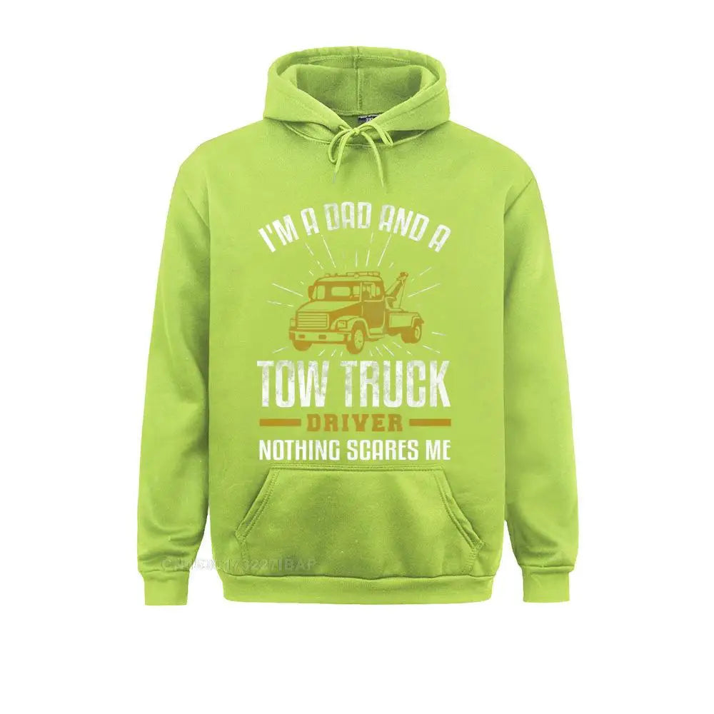 Mens Tow Truck Driver Dad Funny Tow Truck Father Premium Hooded Pullover Holiday3D Printed Hoodies Classic Hoods Mens