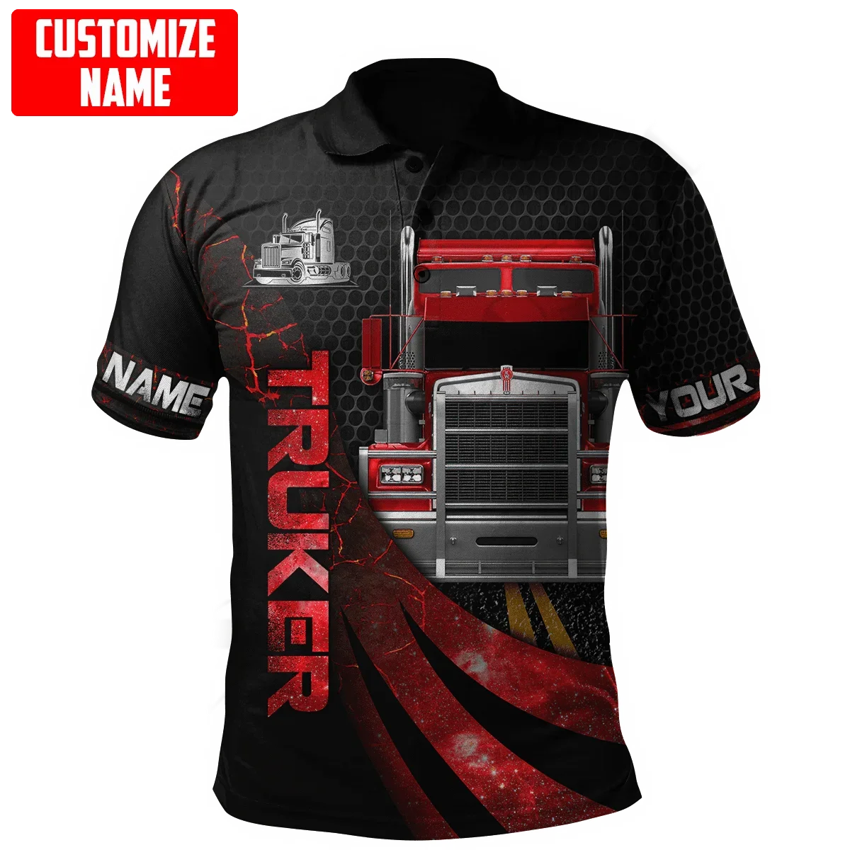 PLstarCosmos 3DPrint Truck Job Worker Polo Shirt Custom Name Team Funny Summer Harajuku Sleeveless Tees Fitness Unisex Style-1