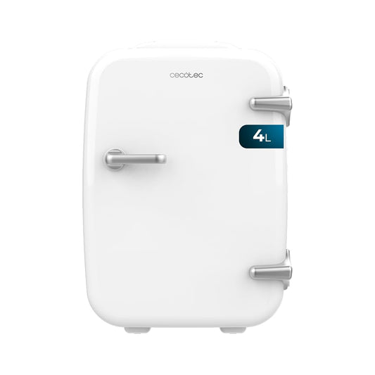 Cecotec Mini Nevera Bolero MiniCooling Río White 4L. Funcionamiento 12V-220V, Compatible coche y caravanas, Función enfriamiento y calentamiento, Rango temperatura 5-65º, Transporte fácil