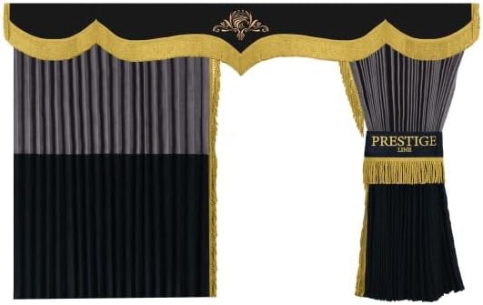 Cortinas Plisadas LÍNEA Prestige TIR/Truck para Cristales y Volantes, (Mercedes, Man, DAF, Scania, IVECO, Volvo, Renault, Ford) (Negro)
