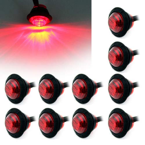 Ricoy - Luz LED redonda de 3/4 pulgadas para marcador delantero y trasero, impermeable, 12 V, para coche o camión (10 Blanco + 10 Amarillo +10 rojo)