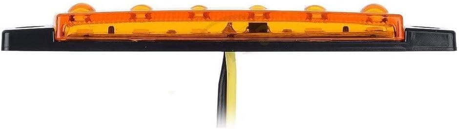 YUK 10 luces LED laterales de,6 luces LED para señalización de remolque, para camiones, luz de marcador, ámbar, luz de marcador lateral trasera, luces de señalización de cabina de camión, (amarillo)