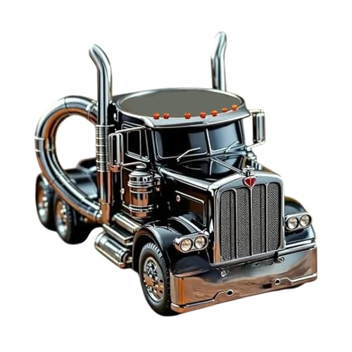Taza de café hecha a mano para camión, taza de café con asa, taza de café de cerámica semi camión, taza de café para coche, 2025 nuevas y divertidas tazas de té para camionero