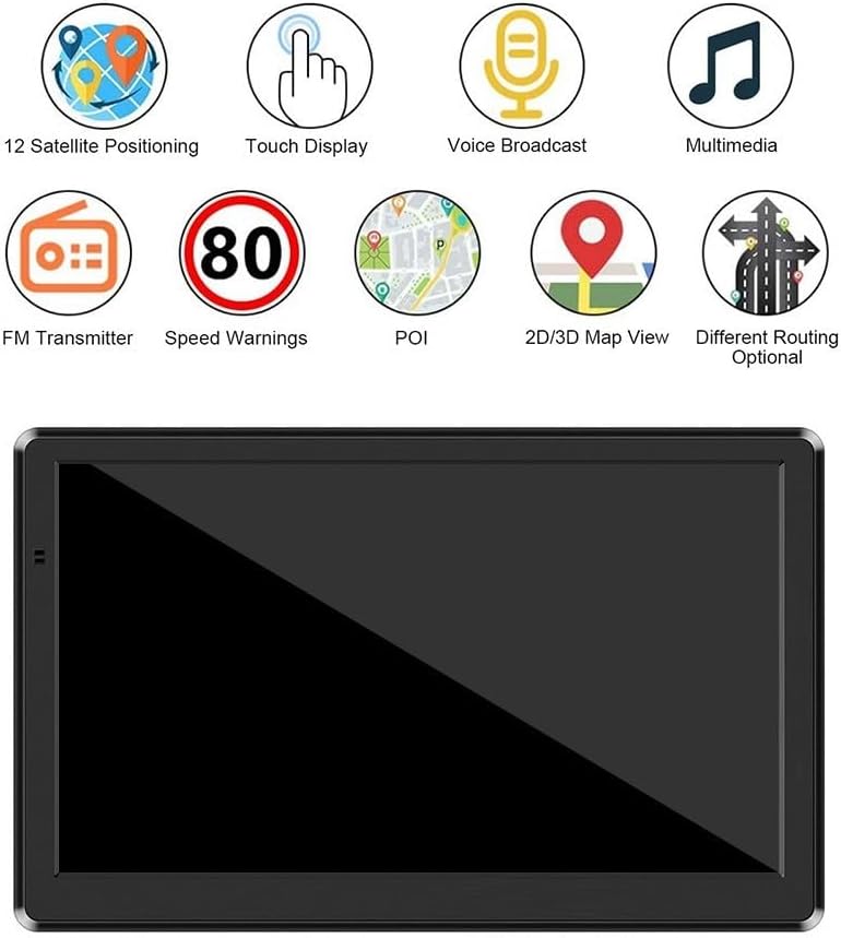 Navegador por satélite para coche, pantalla táctil GPS de 7 pulgadas, navegación GPS para coche con guía de voz, última actualización de mapas del Reino Unido para coche, camión, llamadas manos libres
