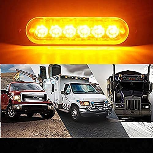 DEFVNSY - Paquete de 4-6 LED Marcador lateral blanco ámbar 12V-24V DC Marcador lateral de camión de coche Luz indicadora Barra de luz Luz de separación Luces estroboscópicas para remolque