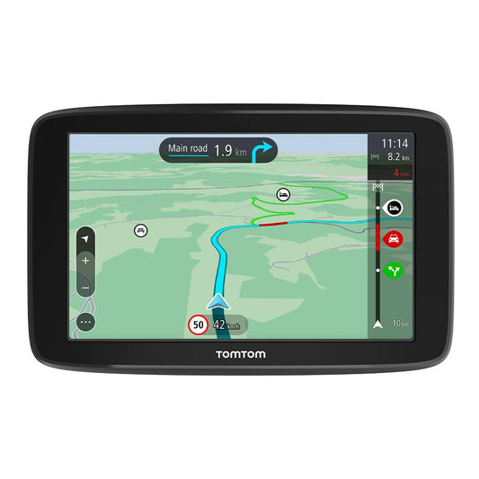 TomTom GPS para coche GO Classic, 6 pulgadas, con tráfico y prueba de radares gracias a TomTom Traffic, mapas de la UE, actualizaciones a través de WiFi, soporte reversible integrado
