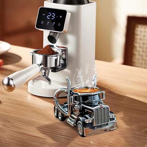 Taza de café hecha a mano para camión, taza de café con asa, taza de café de cerámica semi camión, taza de café para coche, 2025 nuevas y divertidas tazas de té para camionero