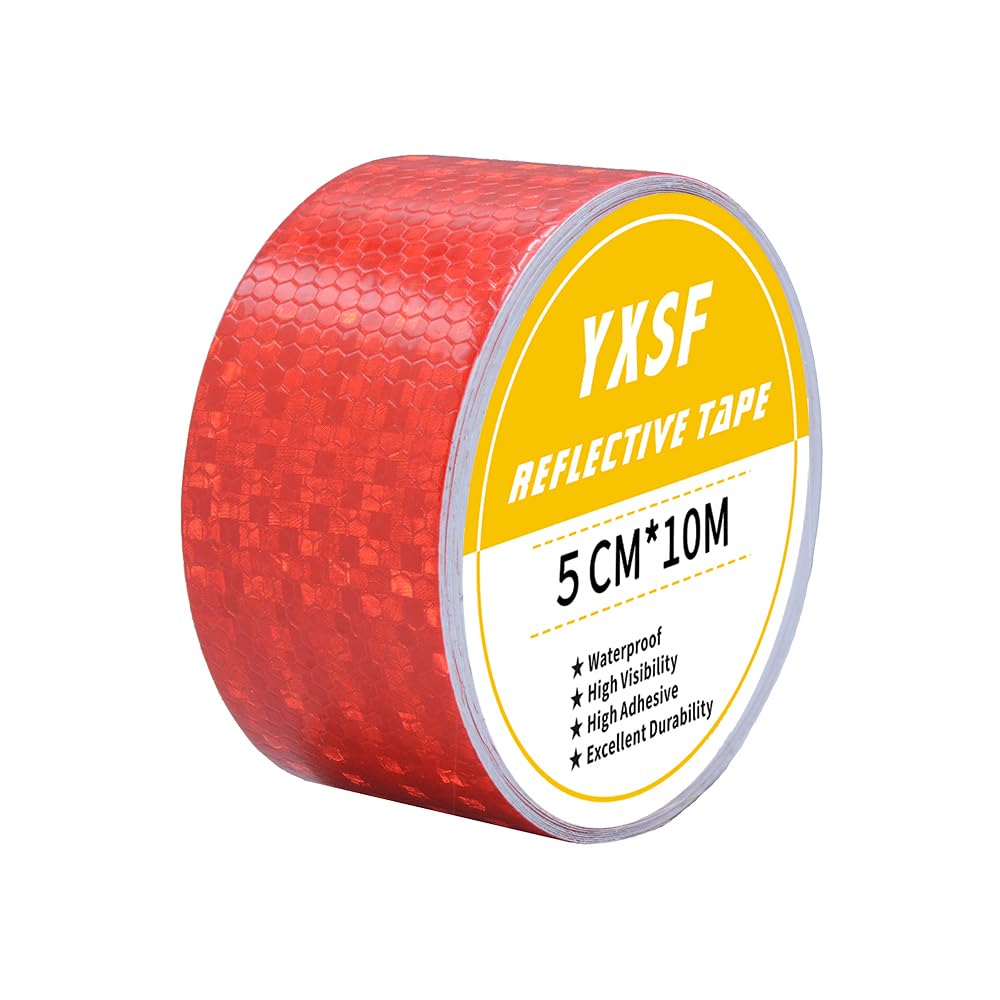 YXSF Cinta reflectante fluorescente amarilla, Cinta reflectante Adhesivo 5 cm × 10 m, Cinta reflectante impermeable autoadhesiva al aire libre de alta visibilidad, adecuada para vehículos