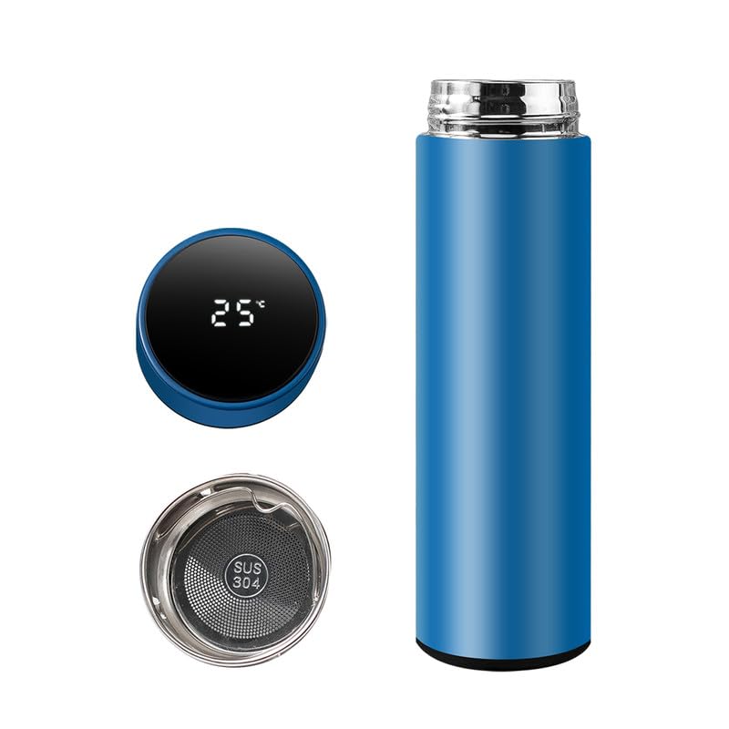 Botella de agua inteligente de acero inoxidable, termo, taza de viaje con pantalla táctil LCD inteligente, mantiene caliente o frío, portátil, para té, café, vacío, aislamiento al vacío en paredes