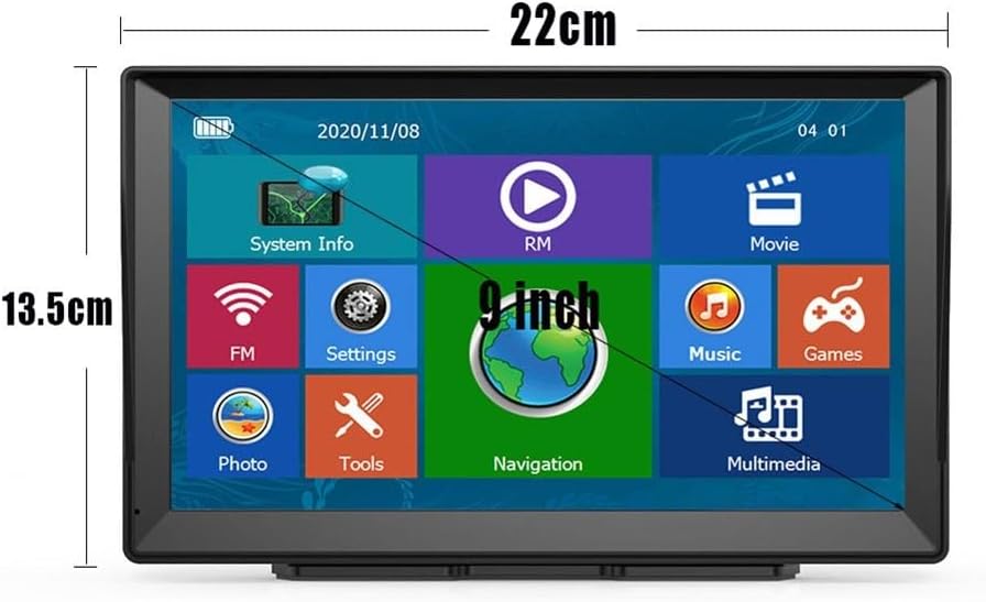 VRTYVEYBB Navegador GPS 9 Pulgadas Camión GPS Conductores Comerciales Para Europa Reino Unido Francia 8G+256M Gran Pantalla Táctil Mapas Offline Actualizaciones de por Vida Guía de Voz Multi-Idioma