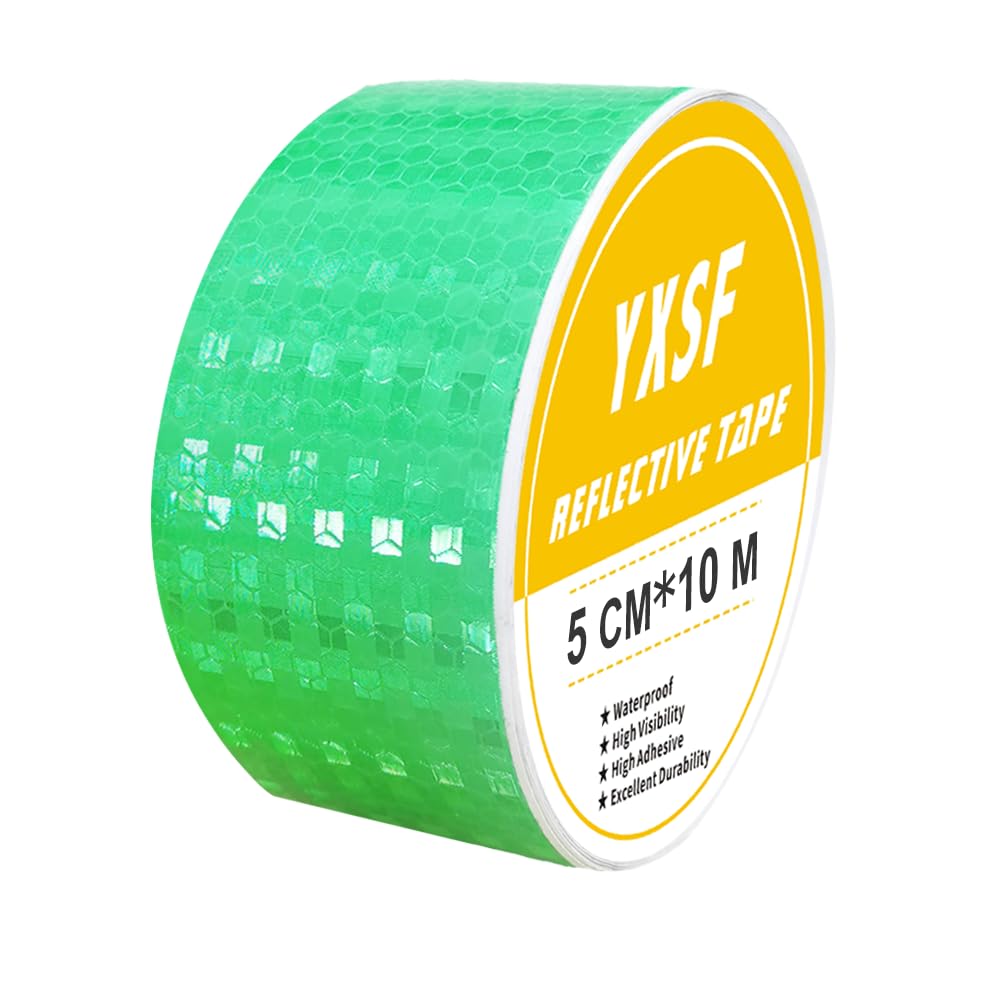 YXSF Cinta reflectante fluorescente amarilla, Cinta reflectante Adhesivo 5 cm × 10 m, Cinta reflectante impermeable autoadhesiva al aire libre de alta visibilidad, adecuada para vehículos