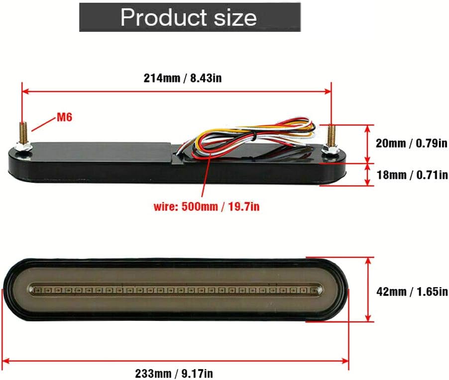 GSRECY Amarillo y rojo 100 LED Detener dinámico Fluir Señal de giro Freno Luz trasera Luz trasera Trailer Camión Camión (Paquete de 2)