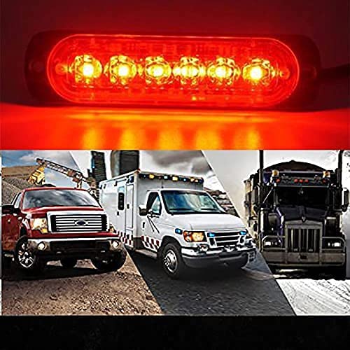 DEFVNSY - Paquete de 4-6 LED Marcador lateral blanco ámbar 12V-24V DC Marcador lateral de camión de coche Luz indicadora Barra de luz Luz de separación Luces estroboscópicas para remolque