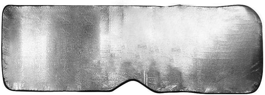 Childlike Sombrilla De Coche De Película Plegable De Aluminio Plateado De Doble Cara Protector De La Cubierta del Parabrisas Delantero Automático para Camión/Automóvil/Autobús - 220 X 70 cm