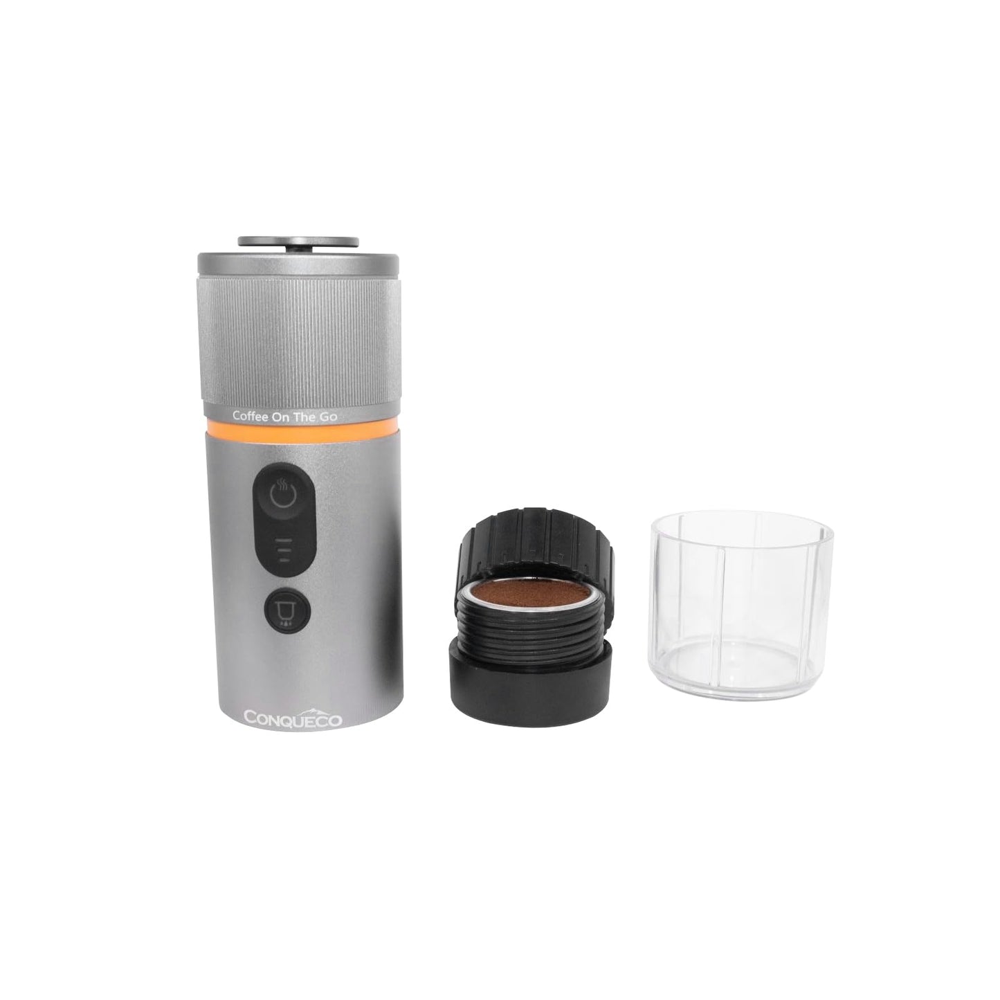 CONQUECO Cafetera Portátil con Cápsula de Espresso - 12V Máquina de Café Electrica con Batería - para Coche Camión y Viajes - Compatible con Cápsulas Originales Nespresso y Cápsula L'or